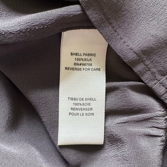 Rebecca Taylor Gray Silk Beaded Blouse Size 8 - Picture 7 of 9